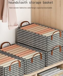 Haidue 3 Pieces Foldable Closet Storage Organizer Washable Closet Storage Box with Carrying Handles Cube Storage Bin for Clothes Wardrobe Home Bedroom Office