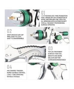Alternative view of Professional Spray Gun Set Gravity Feed Air Spray Gun with 1.4, 1.7, 2.0mm Nozzles, 20 oz, 600cc with Gauge for Auto Paint, Primer, Clear/Top Coat & Touch-Up