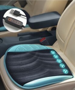 GROIC Cooling Car Seat Cushion with 5 Fans and USB Port, 12 V Cooling System for Summer Driving Cooling Seat Covers for All Car Seats, 3 Cooling Levels Breathable Seat Cover Air Cooler Car Seat