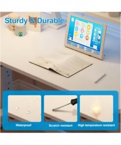 Alternative view of GGEROU Manual Standing Desk, Adjustable Height Desk, Stand Up Computer Table for Home Office, Bedroom Warm White,80x40cm