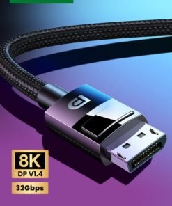 Ugreen 8K DisplayPort Cable Ultra HD DisplayPort 1.4 Male to Male Nylon Braided Cable SPCC Shell, Support 7680x4320 Resolution 8K@60Hz, 4K@144Hz, 2K@165Hz HDP HDCP for Gaming Monitor, HDTV-2M