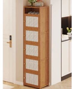 KLNAMAEAAN Shoe Cabinet with Woven Drawer – Compact Entryway Organizer for 2 Pairs, Easy Assembly, Ideal for Dorms & Homes 175*33*43CM