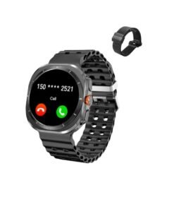 Ultra 7 Smart Watch, 3D Vision Bluetooth Call Wireless Charging DT Watch, Waterproof Comfortable Lightweight Smart Wrist Watch For Men And Women, 1pc, Black With Mesh Strap