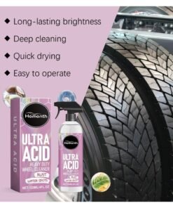 Homonth Heavy Duty Car Wheel & Glass Cleaner – Powerful Rust, Brake Dust & Water Spot Remover, Anti-Aging Shine Foam Spray