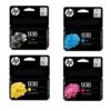 HP 938  Original Ink Office Jet Pro 9720/9730 Wide Format All-In-One Printer 4-Pack Black/Cyan/Magenta/Yellow