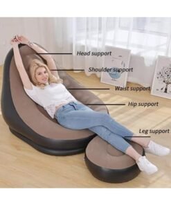 Alternative view of MOMENT Inflatable Sofa, 116 X 98 X 83Cm Inflatable Lounge Chair, Air Couch Footrest, Lazy Necessity Furniture, Gaming Reading & Movie Watching Lounger, Outdoor Travel Camping Picnic