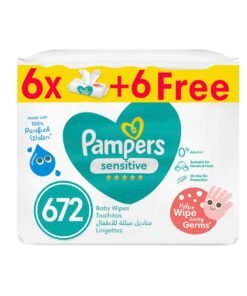 Pampers Sensitive Protect Baby Wipes for Hands and Face, 12 Packs, 672 Count