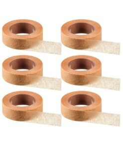 Lemon 6 Rolls Flexible Skin Tape Breathable Nose Tape Self Adhesive Gauze Tape for Wound Injuries Swelling Sports, Brown (0.5 in x 10 Yd)