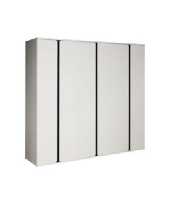 DANUBE HOME Palomeze 6 Door Wardrobe Extra Sturdy Closet Clothes Storage Cupboard Modern Design Space Saving Cabinet For Bedroom L 240 x W 60 x H 220 Cm White / Black