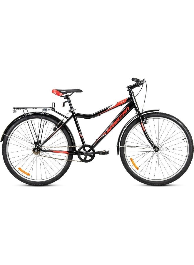 Spartan Metro Commuter Bike – 24" Wheel, Single Speed, Black/Red Color - Image 2