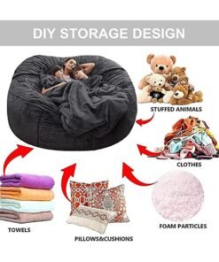 Arabest Bean Bag Chairs，Giant Bean Bag Chair for Adults，6ft Big Bean Bag Cover Comfy Bean Bag Bed (No Filler, Cover only) Fluffy Lazy Sofa (Snow Red, 6ft(150*75cm)) - Image 3