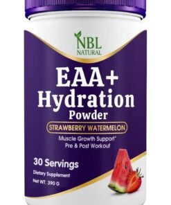NBL Natural EAA Hydration | EAAs + BCAA Powder | Muscle Recovery, Strength, Muscle Building, Endurance | 8G Essential Amino Acids + Electrolytes | Strawberry Watermelon 30 Serving