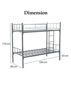 Multi Home Furniture Silver Metal Bunk Bed for Kids and Adults with 2 Pieces Mattress – Double Decker Bed Frame with Guard Rail & Staircase Double Bed – Space-Saving Single Bed Frame for Bedroom, Dorm - Image 4