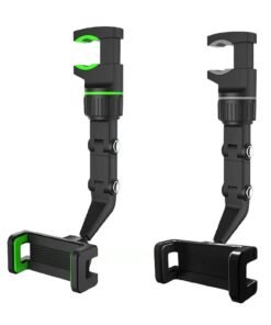 ELTRAZONE 2PCS Rearview Mirror Phone Holder, 360 Rotatable Car Phone Holder Mount, Universal 50mm-100mm Multifunctional Rear View Mirror Phone Holder Cell Phone Cradles for Car/Back Seat/Kitchen (Black Green)