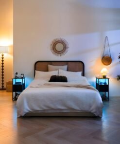 Yanara Narrow Side Table with LED Lights & Charging Station, 3-Tier End Table with Adjustable Fabric Drawer, Small Nightstand with Outlets for Bedroom & Living Room, Ideal for Small Spaces.