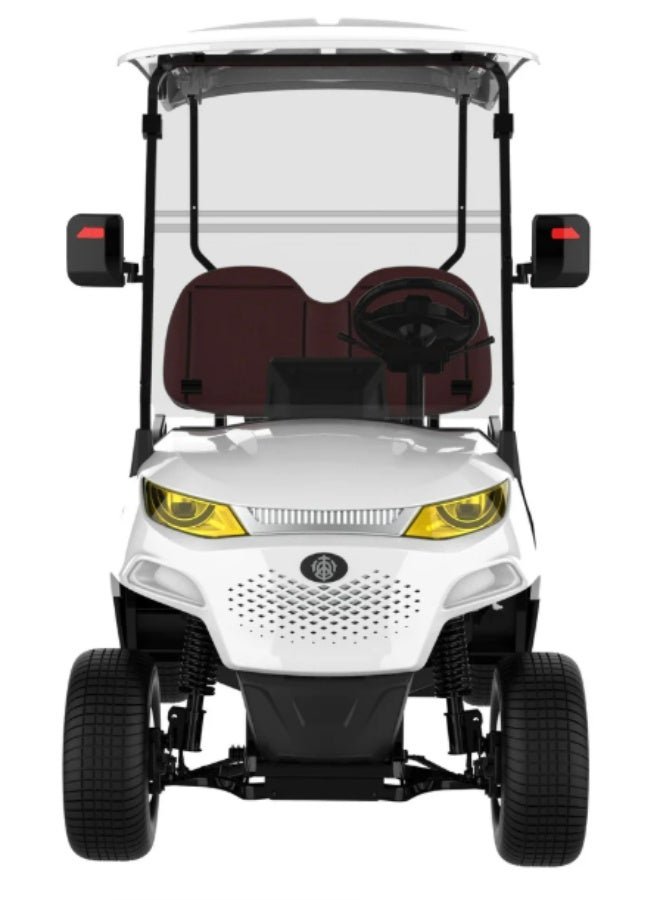 SUNCART 4 Seater MXV2+2 Electric Golf Cart With Touch Screen Dash Board, Quality Leather Seat & 4-Wheel Hydraulic Breaks Golf Buggy - White