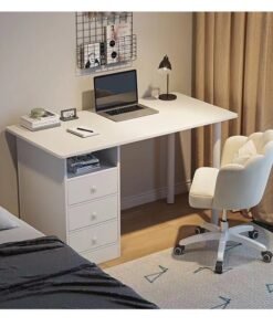 Alternative view of fashionhome Modern Design Computer Desk Simple Rectangular Writing Study Table with Storage Drawers Workstation Table for Bedroom Home Office 120x48x73 cm