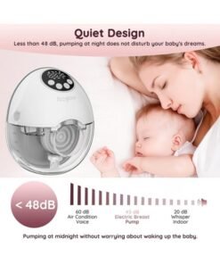 Jccgoo Wearable Breast Pump - Hands Free Breast Pumps with 4 Modes 12 Levels, Automatic Voice Prompts, LED Display with 4 Modes &12 Levels, Memory Function, White