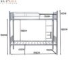SULSHA Heavy Duty Bunk Bed 90x190 Cm Grey Color