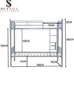 SULSHA Heavy Duty Bunk Bed 90x190 Cm Grey Color