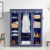 OBBO Plastic 3-Door Foldable Wardrobe – 10 Rack Storage Cabinet for Clothes, Shoes & Accessories | Space-Saving Closet Organizer for Bedroom & Home | Durable & Portable | 162 x 44 x 138 cm – Blue