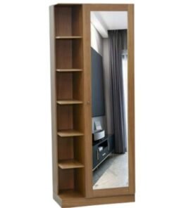 ALWASIT HOME Modern Wooden Wardrobe Cupboard With Shelf And Mirror