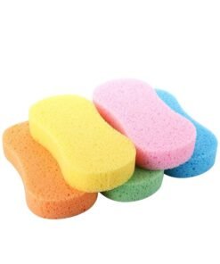 HAWAWA Car Wash Sponges 5pcs Mix Colors Cleaning Scrubber Handy Washing Sponges Pad with Vacuum Compressed Packing Easy Grip Sponge for Kitchen, Bathroom, Household Cleaning