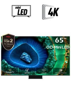 TCL Television 65 Inch Smart TV 4K QD-Mini LED HDR Google TV, 3300nits, ONKYO 2.2.2ch, 144Hz VRR+240Hz DLG, Imax Enhanced, Ultra-slim Design - 1 Year Warranty (2024 Model) 65C855 Black 65C855 Black