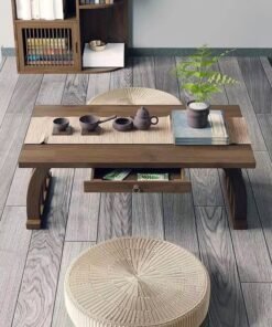 Alternative view of Raffine 1-Piece Japanese Low Table Floor Tea Table Altar Table for Meditation Wooden Coffee Table Writing Desk Suitable for Living Room Dining Room Home Decoration 60x37x31 cm