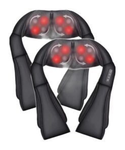 One Free - Neck and Back Massager with Soothing Heat – Shiatsu 3D Deep Tissue Kneading Electric Massage Pillow for Shoulder, Neck & Back Pain Relief – Home, Office & Car Use