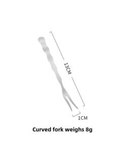 Hotel Supplies Stainless Steel Fruit Fork Moon Cake Fork Dessert Fork Two-tooth Fruit Fork Cake Fork Summer-Color:Corrugated Fruit Fork