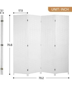 Alternative view of Hanaiette Foldable Movable Stretch Privacy Screens Room Divider,Divider Room Panel Partition,Fully Hand-woven Entrance Wood Mesh Woven Design Room Dividers Wall,Folding Privacy Screen ,Portable Movable Stretch Room Separator Seperating  dividers Partitions, Room Partitions and Dividers Freestanding for Home Bedroom Office Hotel