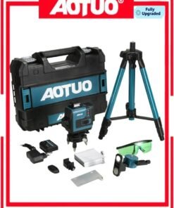AOTUO 16 Line Laser Level 4x360° Self-Leveling Green Laser Level with Tripod, 4D Green Crosshairs for Construction and Picture Hanging, Laser Measuring Tool with 2 Rechargeable Batteries and Tool Bag…