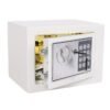 HOMESTAR Mini Safe, Electronic Digital Safe with Keypad Lock and Physical Key, Store Jewelry, Passport, Watch, Cash, Suitable for Home/Office/Hotel (White)