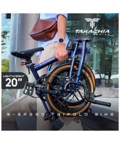 TAKACHIA Tiime Series Chromoly Steel 20 Inch Lightweight Compact Trifold Folding Bike - Foldable Bicycle For Men & Ladies & Kids (Matte Grey) - Image 4