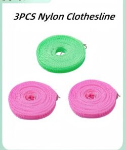 HALAMODO 3PCS Nylon Clothesline 16.4FT Windproof Clothes Drying Rope Travel Clothes Line Portable Laundry Line Hanger Rope for Indoor Outdoor Camping Home Hotel