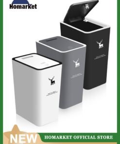 HomarKet 3 Pack 10L / 2.6 Gallon Small Trash Can with Lid, Bathroom Garbage Can with Pop-Up Lid, Waste Basket for Bathroom, Kitchen, Bedroom, Powder Room, Craft Room, Office, College