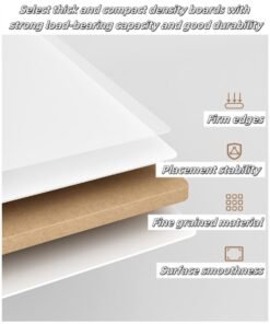 Alternative view of Kids Study Desk, Wooden Students Writting Table with Bookshelf and Storage Cabinet, Computer Table Office Desktop with Documents Storage Shelving Rack for Home Writting Reading and Office PC Notebook Working (Blue, YN118)