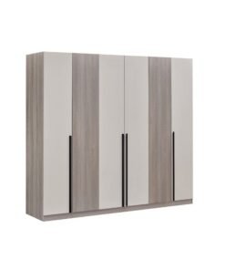 DANUBE HOME Trevor 6 Door Wardrobe Spacious Wooden Wardrobe with Multiple Compartments Stylish Storage Cabinet for Bedroom Closet Organizer for Home Modern Wardrobe Furniture Beige / L. Grey