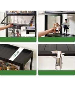 Alternative view of Rubik Display Showcase Cabinet with Acrylic Window Doors & All Sides Transparent For Action Figures, Toys, Awards, Collections Black