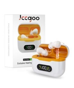 Jccgoo Hearing Aids for Seniors with Intelligent Auto-Noise Cancelling (Not Amplifiers), Rechargeable Digital Hearing Aid with 32-Channel, Super Mini,7-Day Standby,Battery Digital Display&UV Sterilization