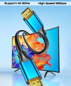 Mi VAZA HDMI 2.0 Cable - High Speed 18Gbps Bandwidth - Gold Plated Connector - Support 4K@60Hz and 2K@144Hz - Compatible with Laptop, Computer, Monitor, Projectors, TV, PS4, PS5, Xbox, Switch, HDTV