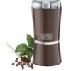 BLACK+DECKER Coffee Grinder, One Speed with Pulse, Stainless Steel Cup & Blade, Safety Lock Lid, Quick & Controlled Grinding for Coffee, Compact, 150 W CBM4-B5 Brown