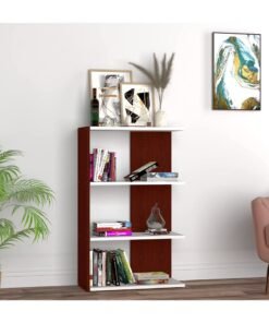 Alternative view of MODERN HOME Wooden Bookcase with 4 Shelves – 110 cm, Black, for Living Room, Bedroom & Office