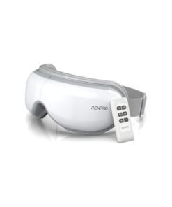 RENPHO Eye Massager With Heat And Vibration, Remote Control, Compression Bluetooth Music Temple Eye Massage Mask Rechargeable-White