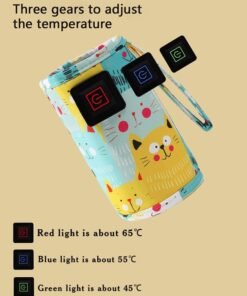 Lemon Portable Bottle Warmer, Adjustable 3 Temperature USB Travel Milk Heat Keeper Baby Bottle Heater, Yellow