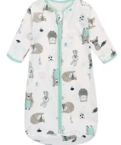 Miracle Baby 100% Cotton Long sleeves Baby Sleeping Bag, Double Zipper Baby Wearable Blankets  Kids Sleeping Sack 0.5TOG