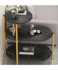 Alternative view of DubaiGallery Magic Home 3-layers Side table for living room sofa side Nordic simplicity coffee table flower stand iron and wooden home Multifunction decorative shelf Storage rack