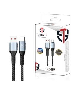 Toby's CC-09 4A Type-C Fast Charging Cable, 1M Length, Durable Aluminum Alloy and Nylon Braided, USB Type Input for All Devices