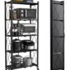 DubaiGallery 5 Tier Foldable Standing Storage Rack Shelf Unit With Wheel for Kitchen Garage Home Closet Office Heavy Duty Shelves